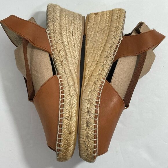 Andre Assous Dainty Womens Leather‎ Slingback Espadrille Wedge Sandal Sz 6 Shoes - Picture 4 of 10